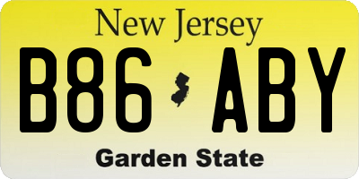 NJ license plate B86ABY