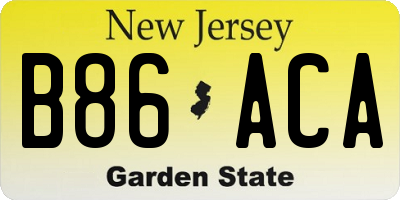 NJ license plate B86ACA