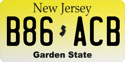 NJ license plate B86ACB