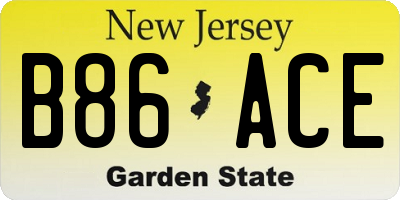 NJ license plate B86ACE
