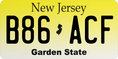 NJ license plate B86ACF
