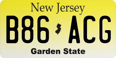 NJ license plate B86ACG