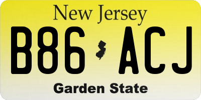 NJ license plate B86ACJ