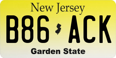 NJ license plate B86ACK