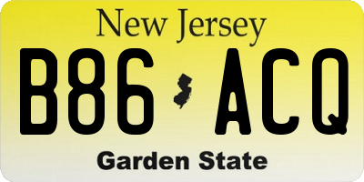 NJ license plate B86ACQ