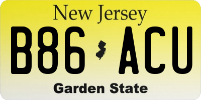 NJ license plate B86ACU