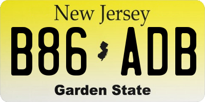 NJ license plate B86ADB