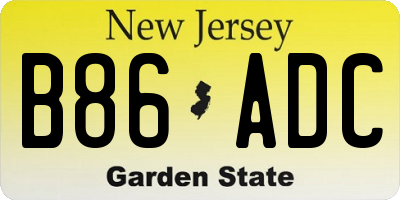 NJ license plate B86ADC