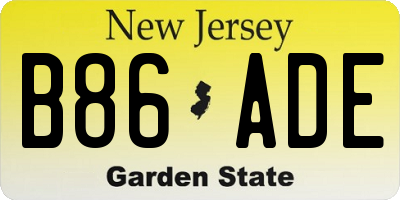NJ license plate B86ADE