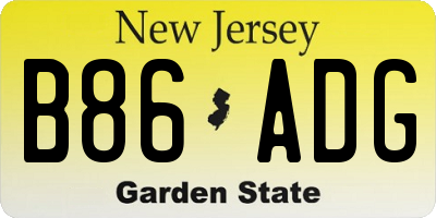 NJ license plate B86ADG