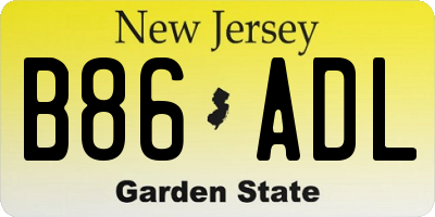 NJ license plate B86ADL