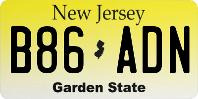 NJ license plate B86ADN