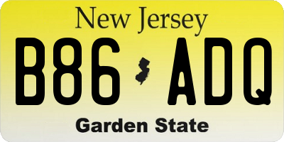 NJ license plate B86ADQ