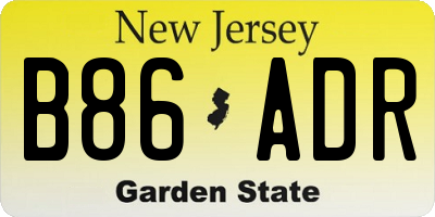 NJ license plate B86ADR