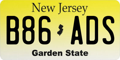 NJ license plate B86ADS