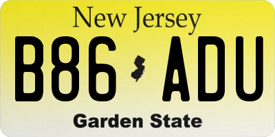 NJ license plate B86ADU
