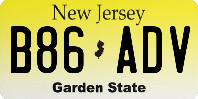 NJ license plate B86ADV