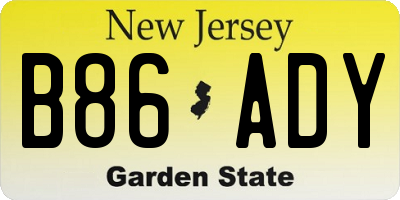 NJ license plate B86ADY