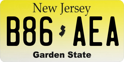 NJ license plate B86AEA