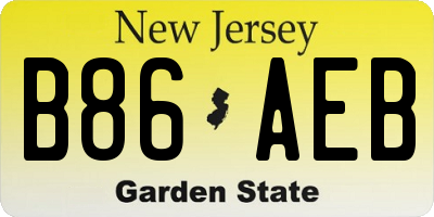 NJ license plate B86AEB