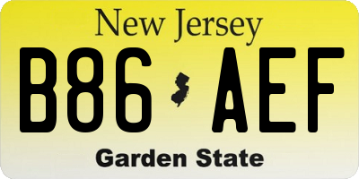 NJ license plate B86AEF