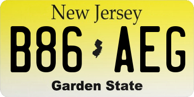 NJ license plate B86AEG