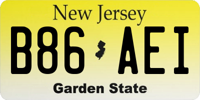 NJ license plate B86AEI