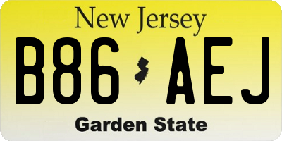 NJ license plate B86AEJ
