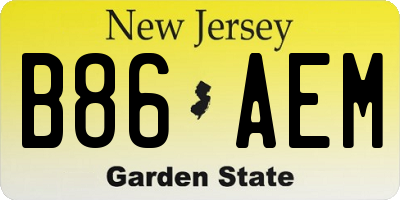 NJ license plate B86AEM