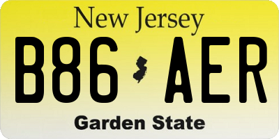 NJ license plate B86AER