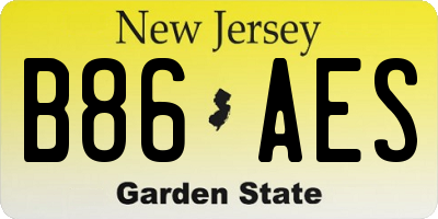 NJ license plate B86AES