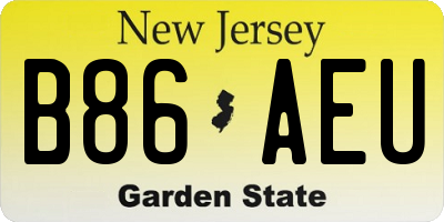NJ license plate B86AEU