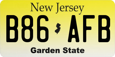 NJ license plate B86AFB
