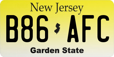NJ license plate B86AFC