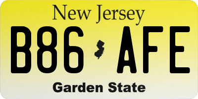 NJ license plate B86AFE