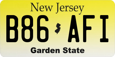 NJ license plate B86AFI