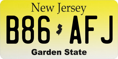 NJ license plate B86AFJ