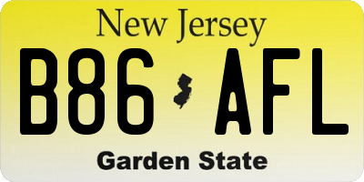 NJ license plate B86AFL