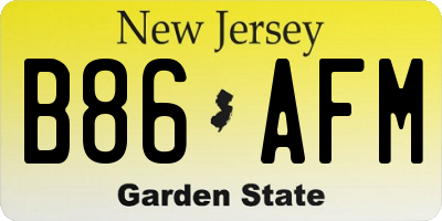 NJ license plate B86AFM