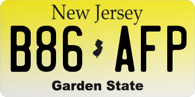 NJ license plate B86AFP