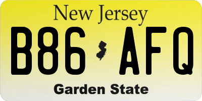 NJ license plate B86AFQ