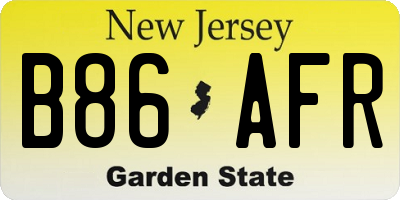 NJ license plate B86AFR