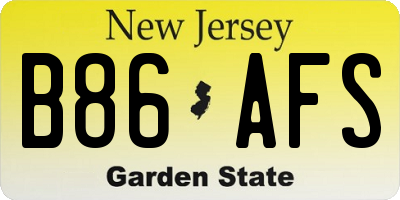 NJ license plate B86AFS