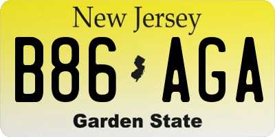 NJ license plate B86AGA