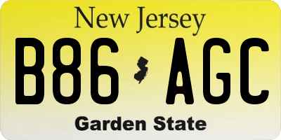 NJ license plate B86AGC