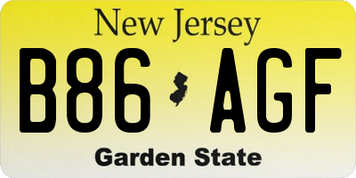 NJ license plate B86AGF