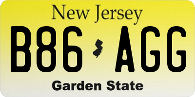 NJ license plate B86AGG