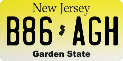NJ license plate B86AGH