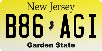 NJ license plate B86AGI