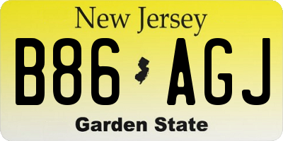 NJ license plate B86AGJ
